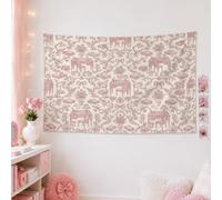 Arazzo vintage Toile de Jouy a tema scrittoio, 152 x 101 cm