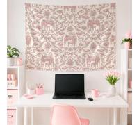 Arazzo vintage Toile de Jouy a tema scrivania, 121 x 91 cm