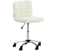 CLP Sgabello da Lavoro Medica, Regolabile in Altezza con Schienale e Ruote, Sedia Ergonomica Girevole a 360°, Sgabello Estetista in Ecopelle, Colore:bianco