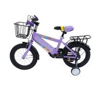 ARBGO Bicicletta per bambini da 14 pollici, con ruote di supporto e sedile posteriore, regolabile in altezza, con campana e cestino portaoggetti, bicicletta di aggiornamento per la formazione, per