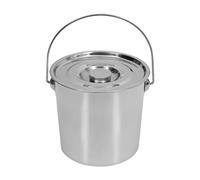 ARBGO Secchio in acciaio inox con coperchio in acciaio inox, 12 l, secchio per tacchino, cibo, secchio per latte, secchio da cucina con fondo ispessito e manico