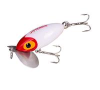 Arbogast Jitterbug Topwater Bass - Esca Artificiale da Pesca, Eccellente per Pesca Notturna, Testa Bianca/Rossa, 2 1/2 "3/8 oz