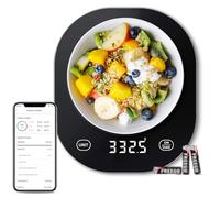 arboleaf Bilancia Cucina Smart, App Nutrizionale, 3 Batterie AAA, Nero | Bilancia Alimentare con APP per Calorie e Valori Nutrizionali, Funzione Tara, Portata 10kg,Precisione 0,5g, 5 Unità di Misura
