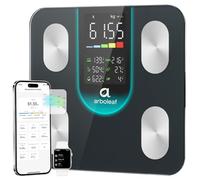 Arboleaf Bilancia Pesapersone Digitale, Bilancia Impedenziometrica con Bluetooth e App, Ampio Display per BMI, Grasso Corporeo, Massa Muscolare, 14 Parametri, Alta Precisione, Capacità 180 kg