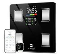 arboleaf Bilancia Pesapersone Digitale, Bluetooth e APP, Capacità 180 kg | Bilancia Intelligente con Analisi Corporea per BMI, Massa Magra e Grassa, 14 Metriche, BIA a 4 Elettrodi, Ampio Display LED