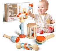 Arbolisse Giochi Neonato 3 6 9 Mesi, Giochi Montessori 6 Mesi, 5pc,Sonaglio Neonato 3 6 9 Mesi, Strumenti Musicali Bambini Allenamento Sensoriale, RegaloNeonato Maschio Femmina