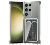 ÁRBOLORO Cover per Samsung Galaxy S24 Ultra 5G con Porta Carte, Custodia Portafoglio con Slot per Schede Silicon TPU Trasparente Case Ultra Slim Clear Soft Bumper Anti-Graffio Antiurto Cover