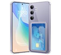 ÁRBOLORO Cover per Samsung Galaxy S25 con Porta Carte, Custodia Portafoglio con Slot per Schede Silicon TPU Trasparente Case Ultra Slim Clear Soft Bumper Anti-Graffio Antiurto Cover