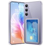 ÁRBOLORO Cover per Samsung Galaxy S25 Plus con Porta Carte, Custodia Portafoglio con Slot per Schede Silicon TPU Trasparente Case Ultra Slim Clear Soft Bumper Anti-Graffio Antiurto Cover