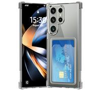 ÁRBOLORO Cover per Samsung Galaxy S25 Ultra con Porta Carte, Custodia Portafoglio con Slot per Schede Silicon TPU Trasparente Case Ultra Slim Clear Soft Bumper Anti-Graffio Antiurto Cover