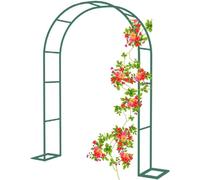 Arbor ad arco da giardino in metallo per piante rampicanti, resistente alle intemperie, supporto per rose, dimensioni: da 1,2 m a 3,5 m di larghezza, verde 350 x 220 cm (larghezza x altezza), perfetto
