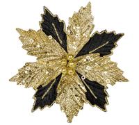 Arborus 8 Decorazioni Natalizie a Forma di Stella, 21,1 cm, Glitterate, Fiori Artificiali Con Stelo Nero per Albero e Ghirlande di Natale