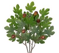 Arborus Foglie di fichi artificiali con steli 62 cm rami di fico finto con frutti di fico ramoscelli di fichi finti per vasi Fogliame verde scuro artificiale Spray per composizioni floreali domestiche