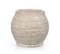 Arborus Vaso rustico per fiori 13 cm, piccolo vaso di cemento con apertura da 8,9 cm, vaso beige vintage stile rustico per erba della pampa, piante secche, soggiorno, tavolo, ingresso, bagno, mensola