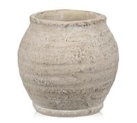 Arborus Vaso rustico per fiori da 15 cm, piccolo vaso beige in cemento con apertura da 11,9 cm, vintage, per piante secche, soggiorno, tavolo, ingresso, bagno, mensola, decorazione per la casa