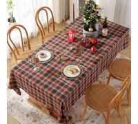ARBOVE Tovaglia di Natale Rettangolare Tartan, Lavabile Resistente Tablecloth, per Feste di Natale, Feste, Cucina, Decorazione Xmas (Blu navy,140 x 240 cm)
