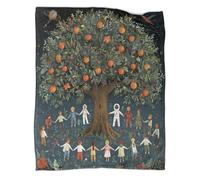 Arbre, groupe d'enfants se tenant la main sous un grand arbre Manta Patrón Diseño Novedoso Dormitorio Suave Cómoda Ropa Cama Esponjosa Cuatro Estaciones 70x80inch(180x200cm)