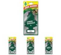 Arbre Magique Mono, Profumatore Auto, Durata fino a 7 Settimane, Made in Italy, Confezione da 4 Pezzo (Pino)