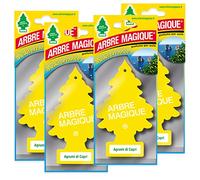 Arbre Magique Mono, Profumatore Auto, Fragranza Agrumi di Capri, Profumazione Agrumata e Fresca, Durata fino a 7 Settimane, Made in Italy, Confezione da 4 Pezzi