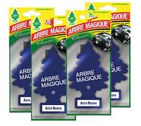 Arbre Magique Mono, Profumatore Auto, Fragranza Auto Nuova, Profumazione Classica ed Elegante, Durata fino a 7 Settimane, Made in Italy, Confezione da 4 Pezzi