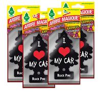 Arbre Magique Mono, Profumatore Auto, Fragranza Black Pine, Profumazione Dinamica ed Energica, Durata fino a 7 Settimane, Made in Italy, Confezione da 4 Pezzi