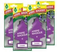 Arbre Magique Mono, Profumatore Auto, Fragranza Lavanda, Profumazione Fresca e Versatile, Durata fino a 7 Settimane, Made in Italy, Confezione da 4 Pezzi