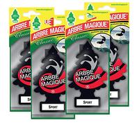 Arbre Magique Mono, Profumatore Auto, Fragranza Sport, Profumazione Intensa e Strutturata, Durata fino a 7 Settimane, Made in Italy, Confezione da 4 Pezzi