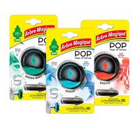 Arbre Magique POP, Profumatore Auto Solido, Confezione da 3 Pezzi Fragranza Ocean + Exotic + Green Mint, Profumazione Delicata e Fresca, Durata Fino a 30 Giorni