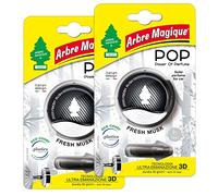 Arbre Magique POP, Profumatore Auto Solido, Fragranza Fresh Musk, Profumazione Morbida e Fresca, Durata Fino a 30 Giorni, Design Italiano, Confezione da 2 Pezzi
