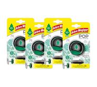 Arbre Magique POP, Profumatore Auto Solido, Fragranza Ice Pine, Profumazione Decisa e Fresca, Durata Fino a 30 Giorni, Design Italiano, Confezione da 4 Pezzi