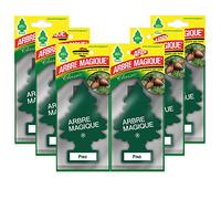 Arbre Magique, Profumatore Auto, Fragranza Pino, Profumazione Piacevole e Rinfrescante, Durata Fino a 7 Settimane, Made in Italy, Confezione da 6 unità