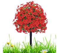 Arbusti artificiali da esterno - Cespugli finti per casa e giardino | Resistente ai raggi UV Design resistente alle intemperie Fogliame realistico Topiaria con palla viola da 23 pollici Base durevole