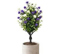 Arbusti artificiali per esterni, resistente allo sbiadimento, realistico, eucalipto camelia con punte, cespugli di fiori finti, per cortile, patio, prato, prato, giardino, portico, cancello, feste