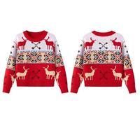 ARBUTUS Pullover per ragazzi e ragazze, maglione di Natale, abbigliamento invernale e autunnale con stampa a cartoni animati, abbigliamento caldo verde peluche per bambini dai 3 ai 12 anni (B, 10-12