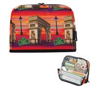 Arc De Triomphe - Astuccio per matite con cerniera, per ragazze, stampa artistica, cancelleria per bambini, forniture per il rientro a scuola