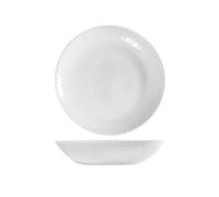 HOME Arc Pampille Set 6 Piatti Fondi in Opale Bianco, 20cm, Effetto Diamantato