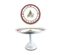 ARCA, Alzata Rotonda in Melamina, con Decorazione Natalizia Christmas Toys, Resistente e Duratura, Ideale per la Tavola, Idea Regalo Natale, 32x22,5 cm