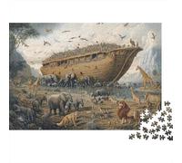 Arca degli Animali Migrazione Puzzle 1000 Pezzi Carta per Adulti Scena Artistica Vintage Gioco di Puzzle per Famiglia Relax Casa Regalo 52x38cm/1000pcs