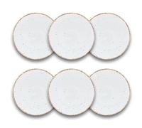 ARCA, Servizio di Piatti, Set di 6 Piatti Dessert, Realizzati in Melamina, Set per la Tavola, Colore Bianco, Collezione Tierra, 22x2 cm
