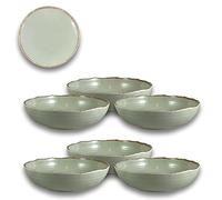 ARCA, Servizio di Piatti, Set di 6 Piatti Fondi, Realizzati in Melamina, Set per la Tavola, Colore Acqua Marina, Collezione Tierra, 20x4 cm