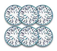 ARCA, Servizio di Piatti, Set di 6 Piatti Piani, Realizzati in Melamina, Set per la Tavola, Collezione Fish, 28x2 cm