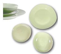 ARCA Servizio Piatti, Set Piatti Soho Verde 18 Pezzi | Piatti Colorati Ceramica, Set di Piatti Moderni | Piatti Irregolari per Set da Tavola Originale, 30 e 22cm