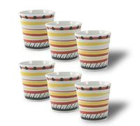 ARCA, Set 6 Bicchierini da Caffè Apulia Spirale, Realizzati in Porcellana Decorata, Lavabili in Lavastoviglie, Capacità 50 ml, 6x6 cm, Rosso