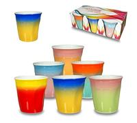 ARCA, Set 6 Bicchierini da Caffè, Realizzati in Porcellana, Particolari e Colorati, Lavabili in Lavastoviglie, Collezione Colori a Tavola, Capacità 50 ml, 6,3x6,5 cm