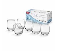 ARCA Set di 6 Bicchieri in Vetro per 6 Persone, Bicchieri Moderni ed Eleganti Ideali per la Tavola, Lavabili in Lavastoviglie, Linea Pura Acqua, 7x9,5 cm, 300 ml