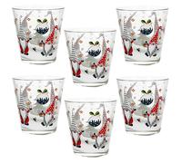 ARCA, Set di 6 Bicchieri Natalizi in Vetro Rinforzato, per Lavastoviglie, Resistenti e Duraturi, con Decoro Natalizio e Villaggio con Gnomi, Idea Regalo Natale, Decorazioni Tavola, 27 cl