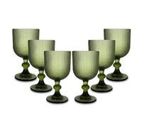 ARCA, Set di 6 Calici in Pasta di Vetro, per 6 Persone, Bicchieri Ideali per la Tavola, Resistenti e Duraturi, Lavabili in Lavastoviglie, Collezione Eternity, Colore Verde, 330 ml