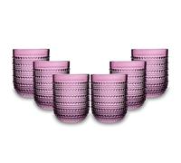 ARCA, Set di 6 Tumbler in Pasta di Vetro, per 6 Persone, Bicchieri Ideali per la Tavola, Resistenti e Duraturi, Lavabili in Lavastoviglie, Collezione Serenity, Colore Porpora, 250 ml