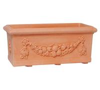 ARCA Vaso Rettangolare Resina festonato Toscano Cotto Antico 80x35 h30. Stampo Realizzato in Esclusiva da Un artigiano Toscano.Colore impruneta