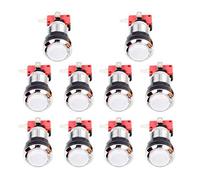 EG STARTS Arcade Chrome LED Illuminato Pulsanti con 4,8mm microinterruttore per Button Arcade Games Machine Mame Jamma Parti 12V (Bianco)